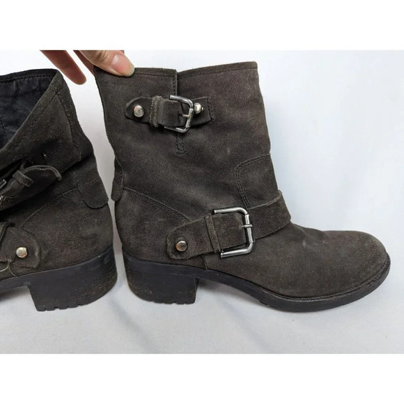 Alberto Fermani Brown Suede Leather Moto Motorcycle Riding Boots sz. US 8 EU 38 - Picture 9 of 16